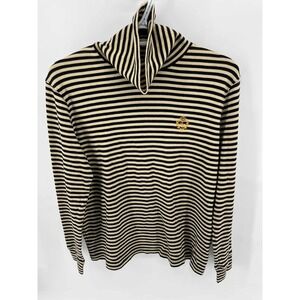 Lauren Ralph Lauren Women Striped Turtleneck Long Sleeve Sweater Top M